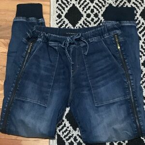 Cult of Individuality size 29 denim and sweat jean with zippers women joggers